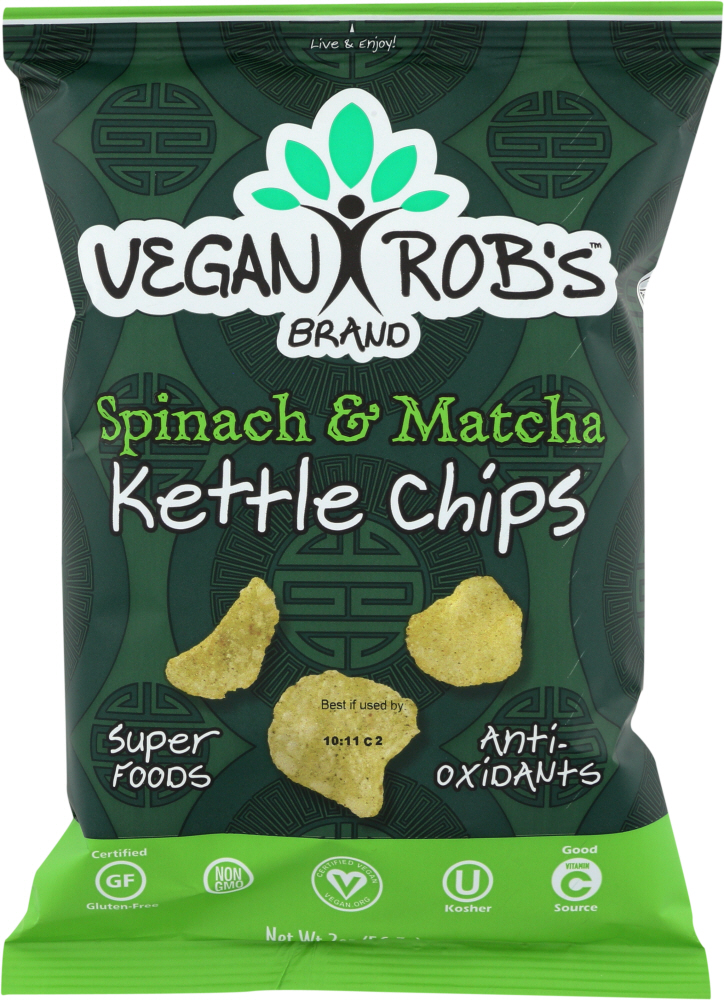 Sexy Chips, Kettle Potato Chips, Spinach & Matcha Tea, Spinach & Matcha Tea - 859941005571