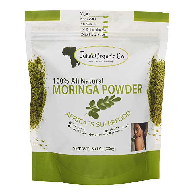  Moringa Powder From West Africa by Juka's Organic Co. (100% Authentic, Naturally Dried, Organic, Non GMO, Zero Additives. Rich in Antioxidants and Amino Acids, Superfoods for Moringa Tea, Moringa Drink. Moringa Is Indigenous to Africa) 8 OZ  - 860000261906