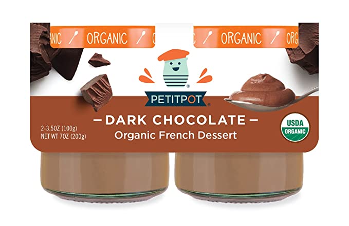 Petit Pot | Organic French Pudding | Dark Chocolate | Gluten-Free | Kosher | Ready-to-Eat | No Artificial Ingredients | No Preservatives | 7 Ounce (2 Pack) - 860000323260