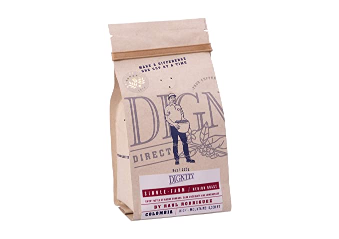  Dignity Coffee. Ethical Whole Beans Specialty Coffee. Medium Roast 8 oz (Red, 8 oz)  - 860001860832
