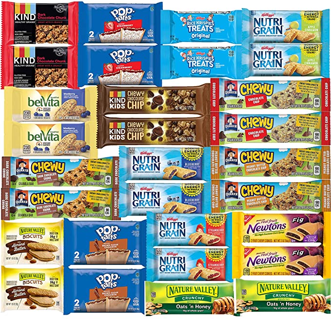 Snacks Variety Pack Granola-Bar Breakfast Bars Healthy Snack Bulk Kind Bars - Care Package (30 Count) - 860002070797