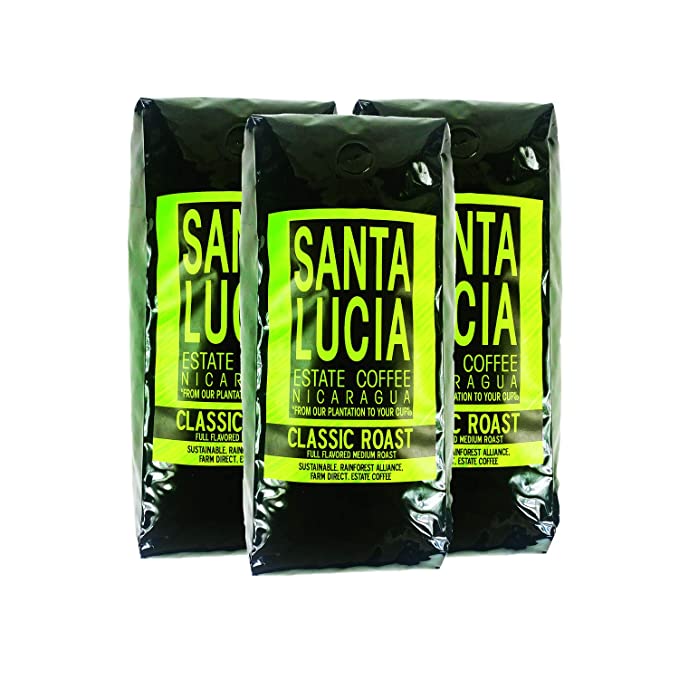  Santa Lucia Estate Coffee Classic Whole Bean Roast, 3 Pound  - 860002277011