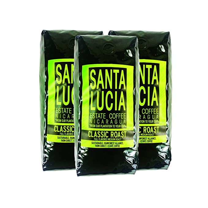 Santa Lucia Estate Coffee Classic Whole Bean Roast, 3 Pound - 860002277011