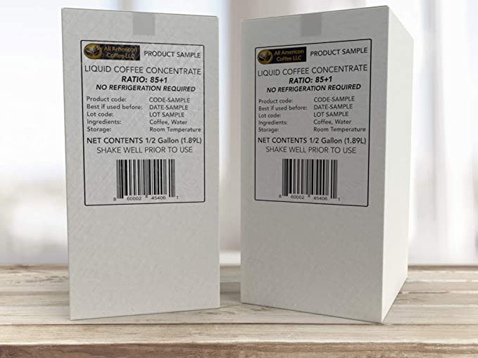 All American Coffee - All-Natural Liquid Coffee Concentrate from Arabica Coffee Beans – 85+1 Standard Reconstitution Ratio – Shelf Stable Liquid Coffee Concentrate (Dark Roast) - 860002454054