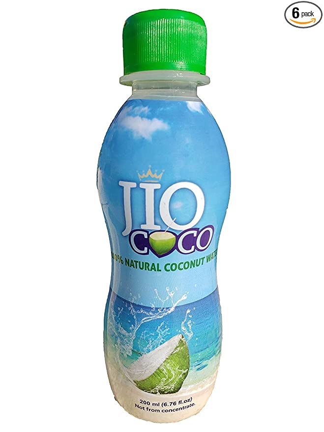 JIO COCO—100% Pure, Organic, Fresh and Natural Tender Coconut Water (6-PACK of 200 ml/6.76 fl. oz. Bottles)  - 860002571003