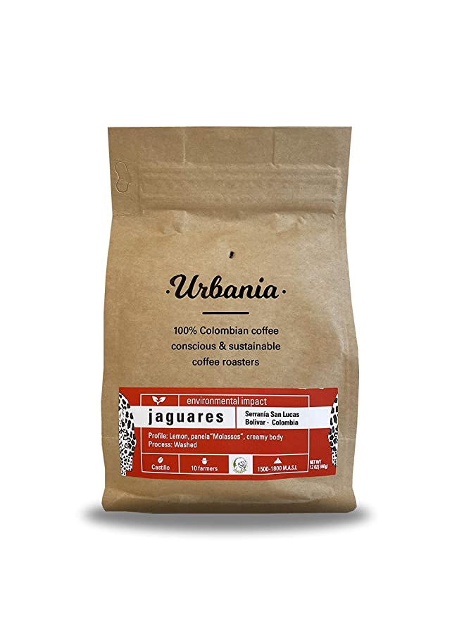 Urbania Jaguares Ground Bean Premium Colombian Coffee 12 oz. - 860003742112
