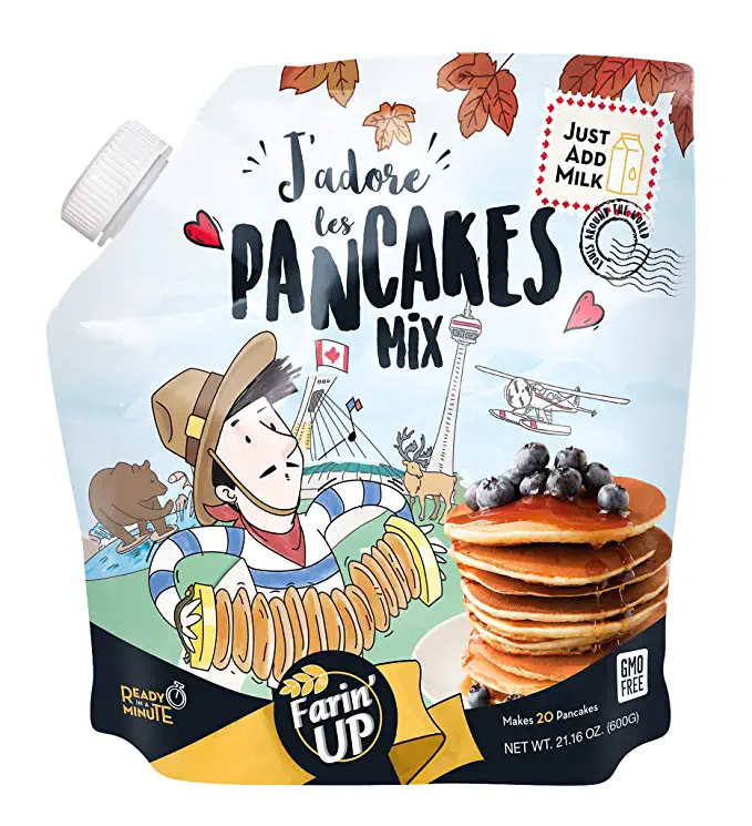  J'adore les Pancakes Mix by Farin’UP, Non-GMO, just add milk - 21.16 oz, Makes 20 pancakes.  - 860005667710