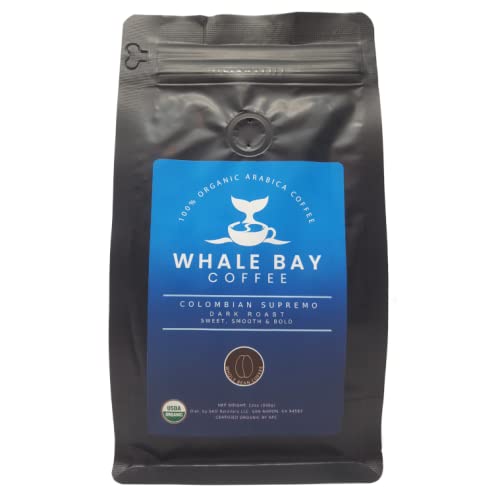  WHALE BAY 100% Organic Arabica Colombian Supremo Whole Bean Coffee  - 860006154400