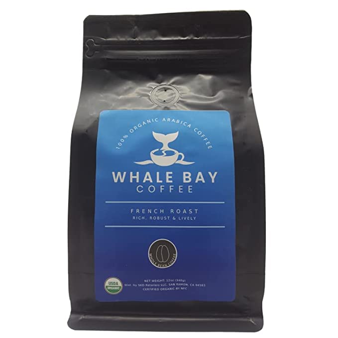 WHALE BAY French Roast 100% Arabica Organic Whole Bean Coffee - 860006154431
