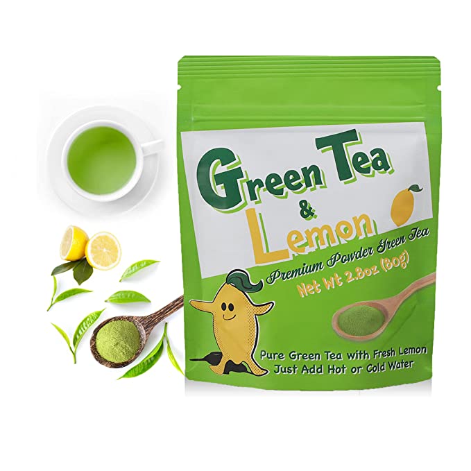 Japanese Green Tea Co Green Tea with Lemon – 2.8oz Premium Green Tea Powder with Lemon Tea – Herbal Tea Rich in Vitamins C and E – Great for Cholesterol, Skin, Healthy Option  - 860007792717