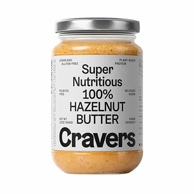  Cravers 100% Hazelnut Butter | Only 1 Ingredient | Vegan, Gluten-Free, Keto-Friendly, No Palm Oil | Non-GMO | Sugar Free Hazelnut Spread, 12oz, 1 Jar  - 860008842305