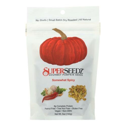 Superseedz Gourmet Pumpkin Seeds - Somewhat Spicy - Case Of 6 - 5 Oz. - 860034000038