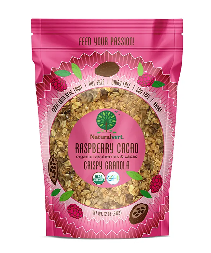  Naturalvert Organic, gluten-free, vegan granola (Raspberry Cacao, 12oz) - 860270001332