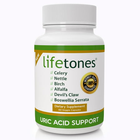 Lifetones Uric Acid Support Vitamins for Men and Women - Uric Acid Herbal Cleanse for Joint Comfort Muscle Relief and Kidney Support - Non-GMO Gluten Free - 60 Count - 860422001982