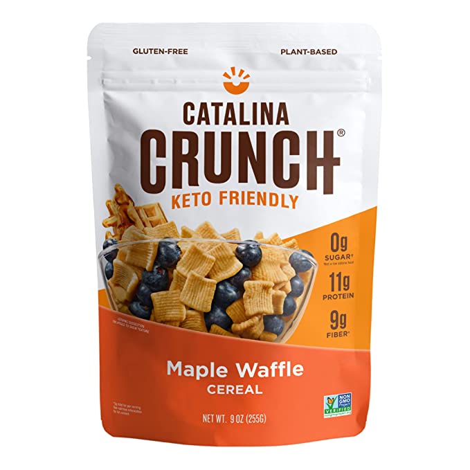  Catalina Crunch Maple Waffle Keto Cereal (9Oz Bags) | Low Carb, Sugar Free, Gluten Free | Keto Snacks, Vegan, Plant Based Protein | Breakfast Cereals | Keto Friendly Food  - 860479001539