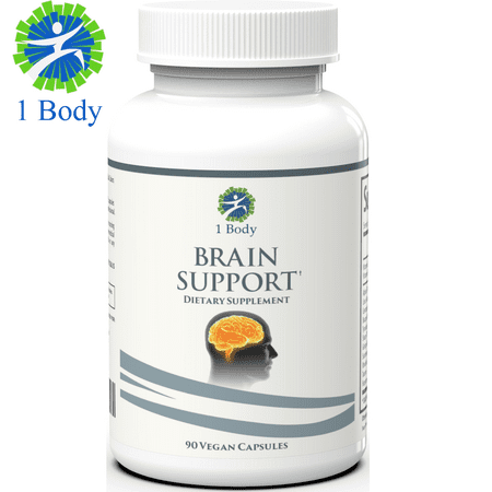 1 Body Brain Memory Support Supplement and Boost Focus Vitamins with Nootropics Lion’s Mane 90 Capsules - 860536000338