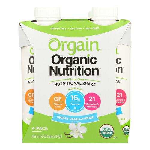 Orgain Organic Nutrition Shake - Vanilla Bean - 11 Fl Oz - Case Of 12 - 0860547000068
