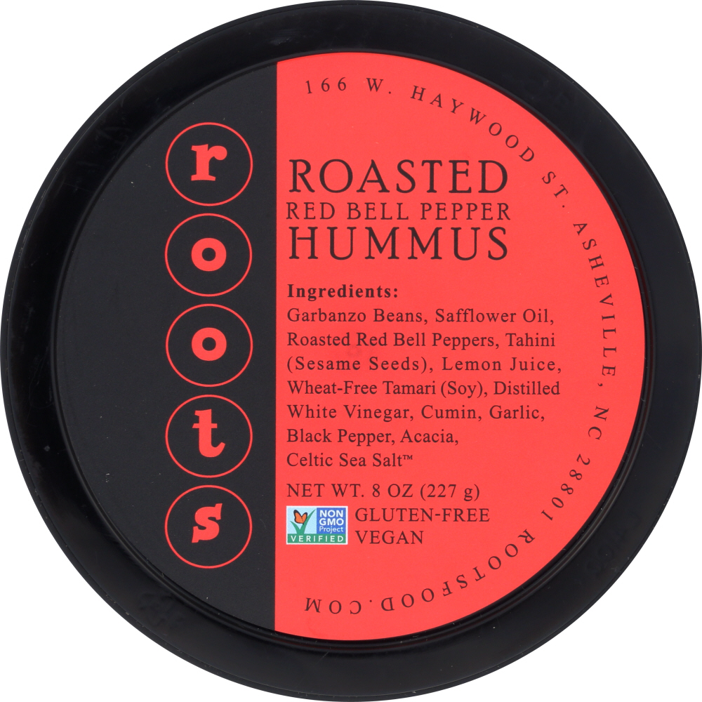ROOTS HUMMUS: Roasted Red Bell Pepper Hummus, 8 oz - 0860971000023
