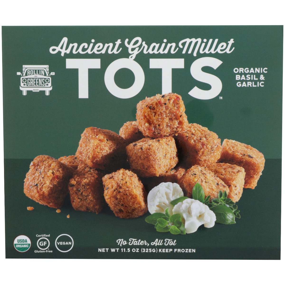 Organic Basil & Garlic Ancient Grain Millet Tots - 861179000143