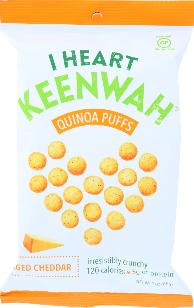 I HEART KEENWAH: Quinoa Puffs Aged Cheddar, 3 oz - 0861782000110