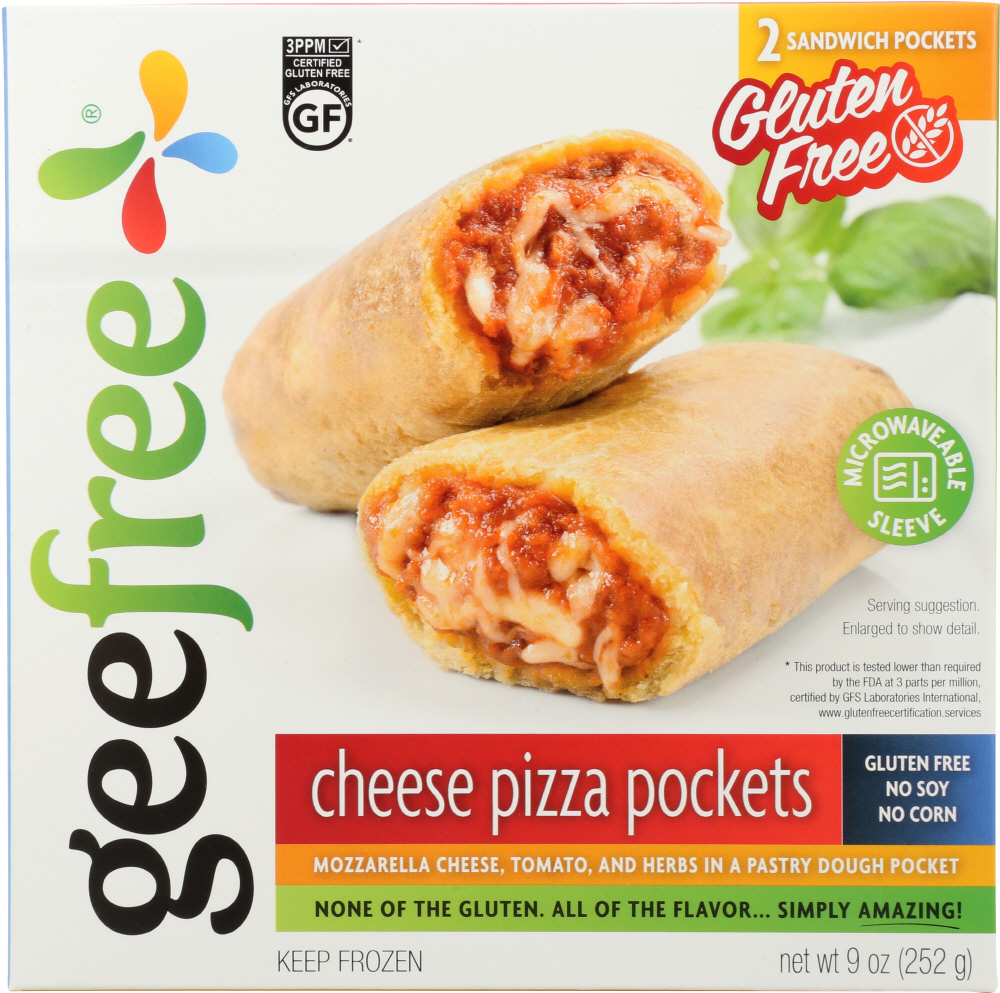 GEEFREE: Gluten Free Cheese Pizza Pockets, 9 oz - 0862122000326