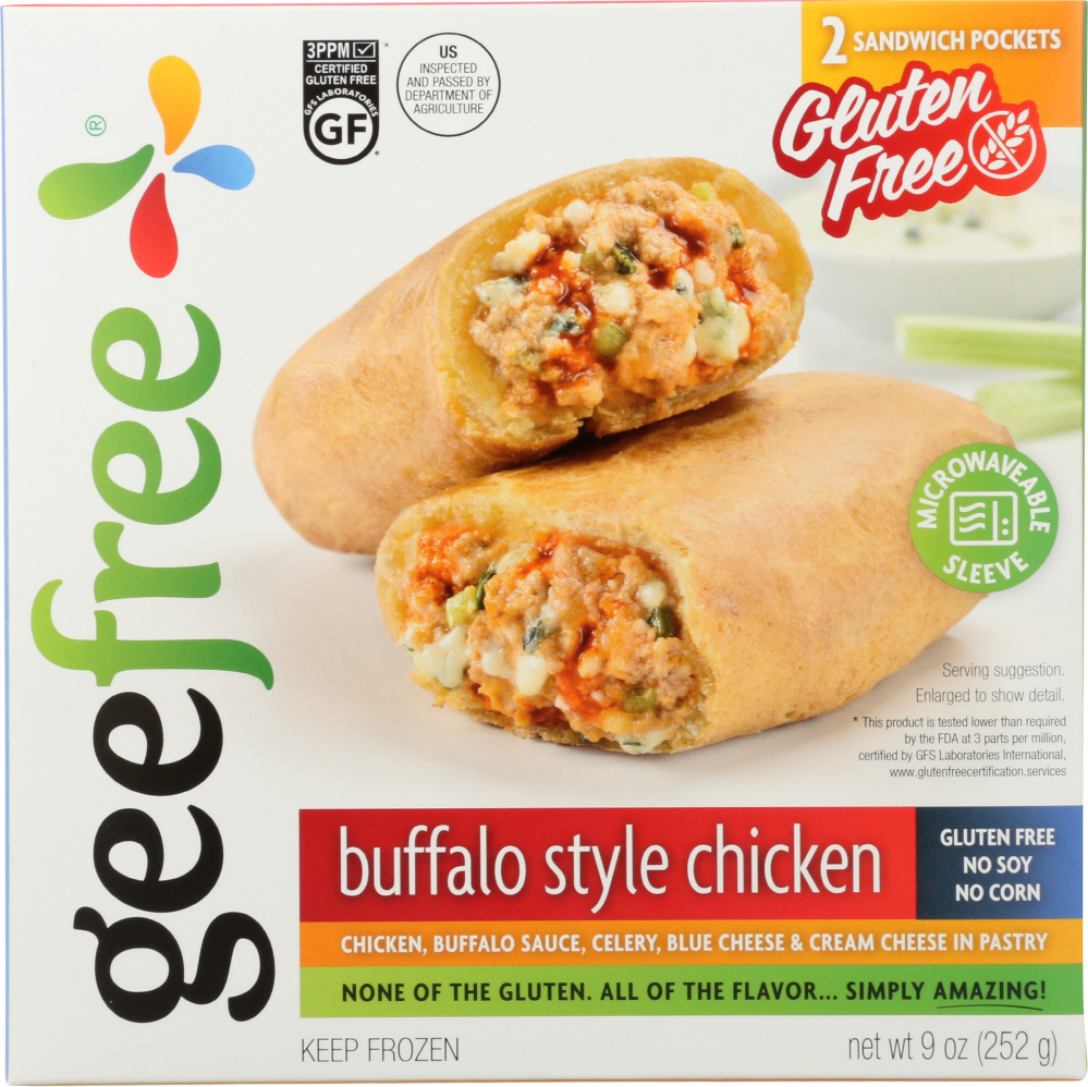 GEEFREE: Gluten Free Buffalo Style Chicken Pockets, 9 oz - 0862122000333