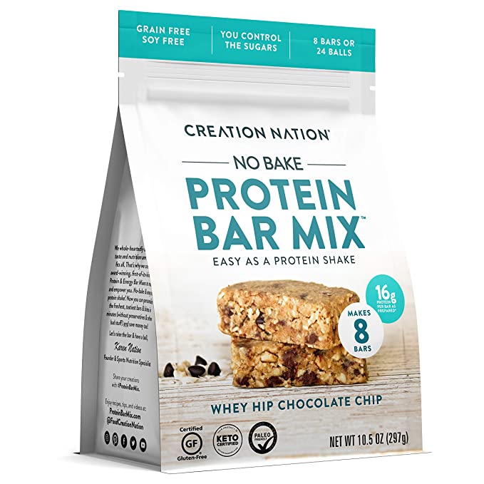 KETO PROTEIN BALLS & BAR MIX No-bake, fun to make! 24 protein balls or 8 protein bars (2.1oz each). Made on SHARK TANK. High protein, grass fed whey, low carb, Keto & Paleo Friendly, Gluten & Grain Free. Perfect snack for kids & adults. (Whey Hip Chocola - 862519000106