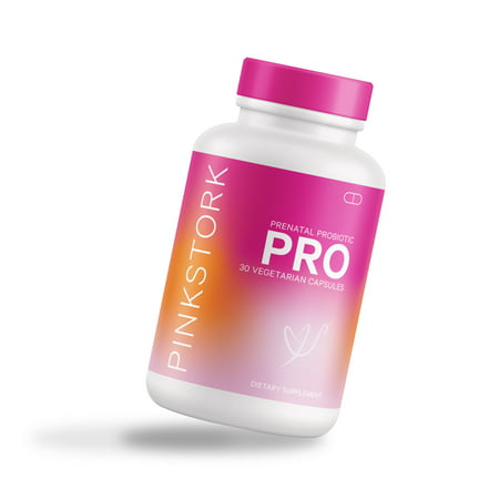 Pink Stork Pro: Prenatal Vitamin Probiotic for Pregnant Women Nausea + Morning Sickness Relief 30 Capsules - 863024000131