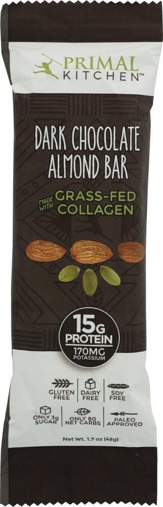 Dark Chocolate Almond Collagen Fuel Bar, Dark Chocolate Almond - 863699000160