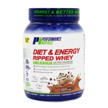 Performance Inspired Diet & Energy Whey Protein - 25G of Clean Protein - Powerful Formula with Added 500mgs of L-Carnitine – Leucine – Digestive Enzymes – Choline - G-Free – 1g Sugar Mocha – 2.25 LBS - 863902000222