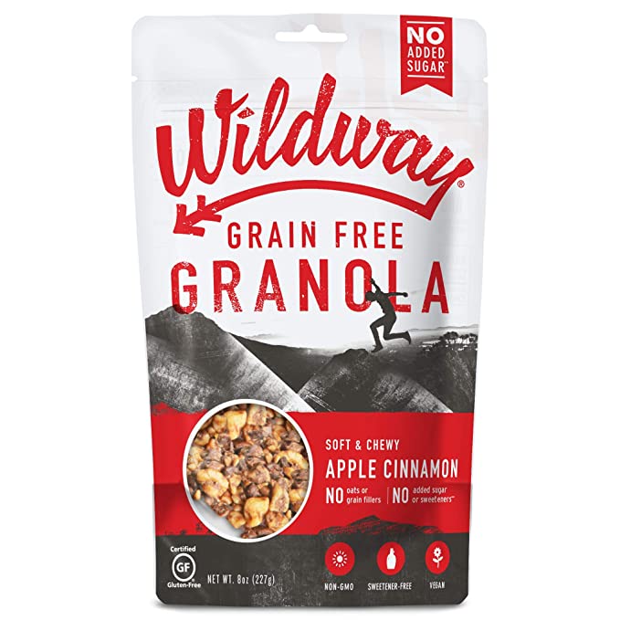 Wildway Keto, Vegan Granola | Apple Cinnamon Granola | Certified Gluten Free Granola Breakfast Cereal, Low Carb Snack | Paleo, Grain Free, Non GMO, No Added Sugar | 8oz, 6 pack - 864352000015