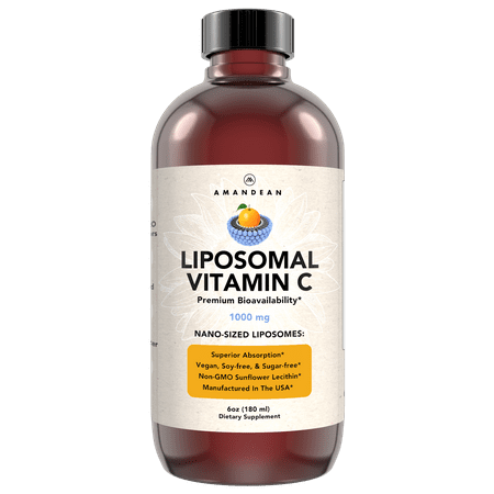 Liquid Liposomal Vitamin C 1000mg Supplement. Better than capsules. Immune Support Skin Health Collagen Production. Fast Antioxidant Delivery. Highly Bioavailable. Quali®-C Soy-Free Vegan Non-GMO. - 865042000346