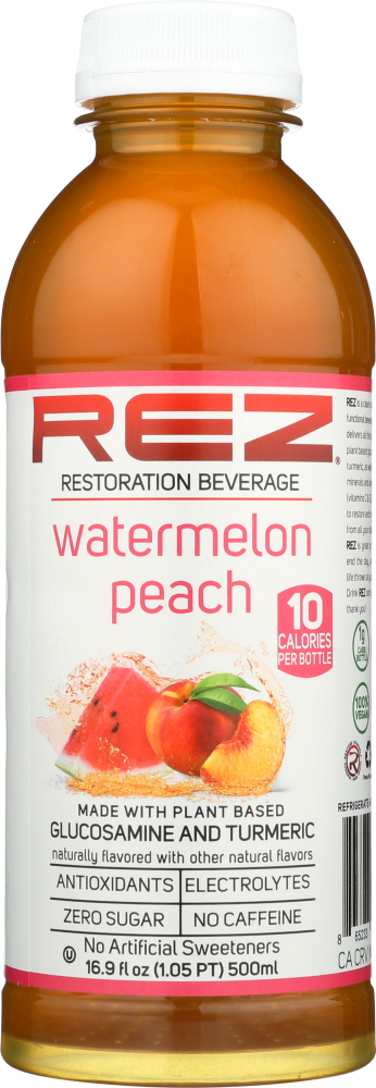 REZ: Watermelon Peach Beverage, 16.9 oz - 0865233000261