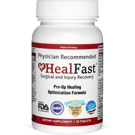 HealFast Surgery & Injury Recovery Supplement (Pre-Op): Supports Pre Surgery Optimization - for Wound Healing, Pain Relief, Scar Treatment & Bruising w/Amino Acids, Vitamins, Probiotics - 30 Tablets - 865402000412