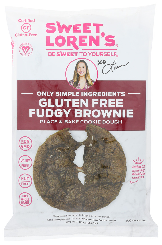 SWEET LORENS: Gluten Free Fudgy Brownie Dough, 12 oz - 0865458000138