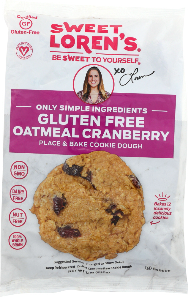 SWEET LORENS: Gluten Free Oatmeal Cranberry Dough, 12 oz - 0865458000169