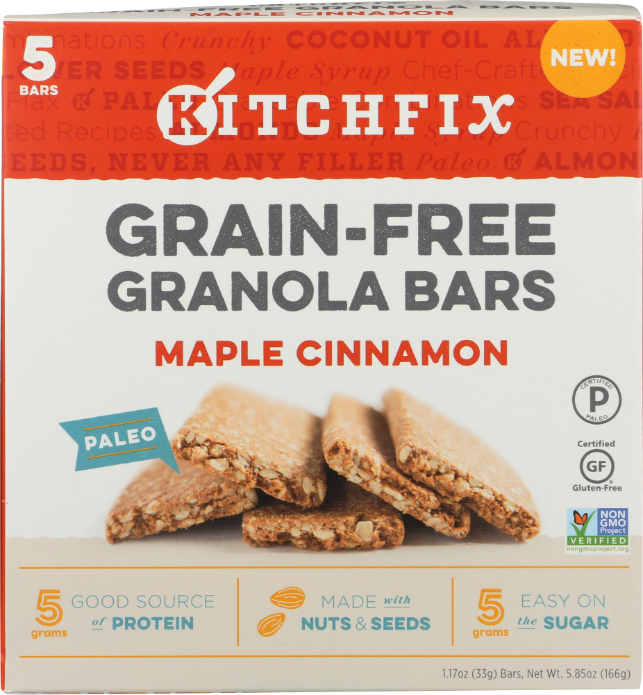 KITCHFIX: Bar Grain Free Maple Cinnamon, 5.85 oz - 0866218000368