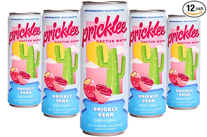 Pricklee Cactus Water Made From Prickly Pear - Jam Packed With Natural Antioxidants & Electrolytes For Hydration, Immunity, & Recovery - Non-Bubbly, Low-Sugar, No Caffeine & 35 Cals - 866285000407