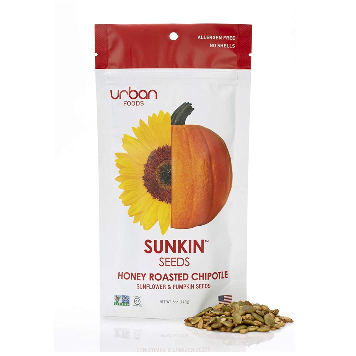 URBAN FOODS: Honey Roasted Chipotle Sunflower & Pumpkin Seeds, 5 oz - 0867084000421