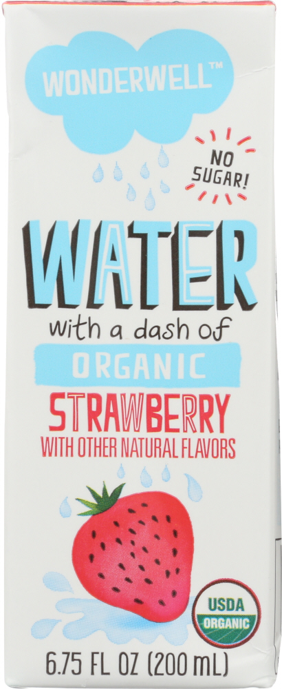 WONDER WELL: Organic Water with a Dash of Strawberry Pack of 8, 54 oz - 0867471000119