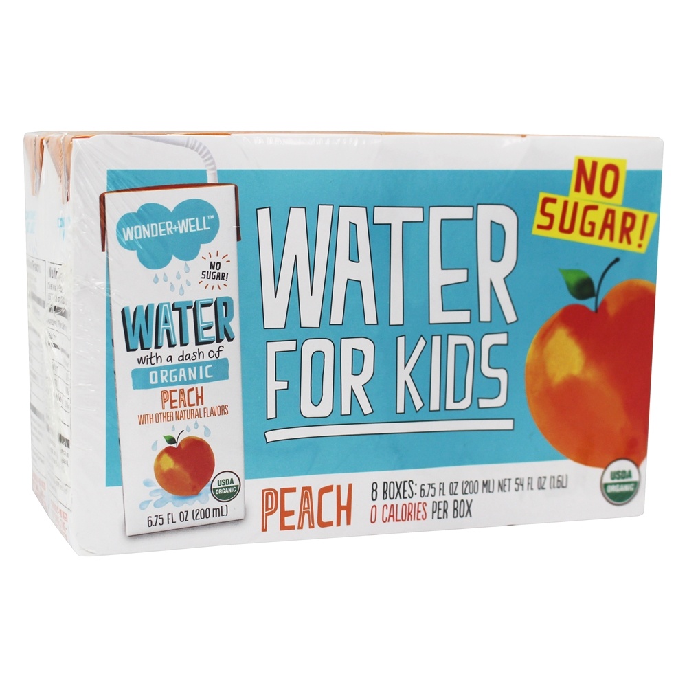WONDER WELL: Organic Water with a Dash of Peach Pack of 8, 54 oz - 0867471000126