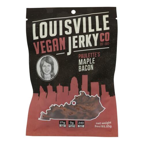 Louisville Vegan Jerky Jerky - Vegan - Maple Bacon - Case Of 10 - 3 Oz - 0867905000043