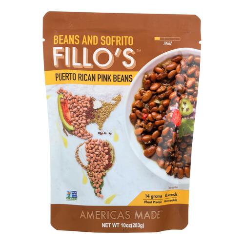 Fillo's Beans - Puerto Rican Pink Beans - Case Of 6 - 10 Oz. - 869707000269