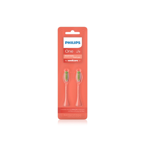 Philips Sonicare One replacement brush head 2 pack Miami coral BH 1022/01 - Waitrose UAE & Partners - 8710103997917