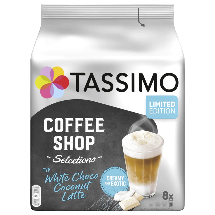 Tassimo Coffee Shop White Choco Coconut Latte 268g, 8 Kapseln - 8711000452837