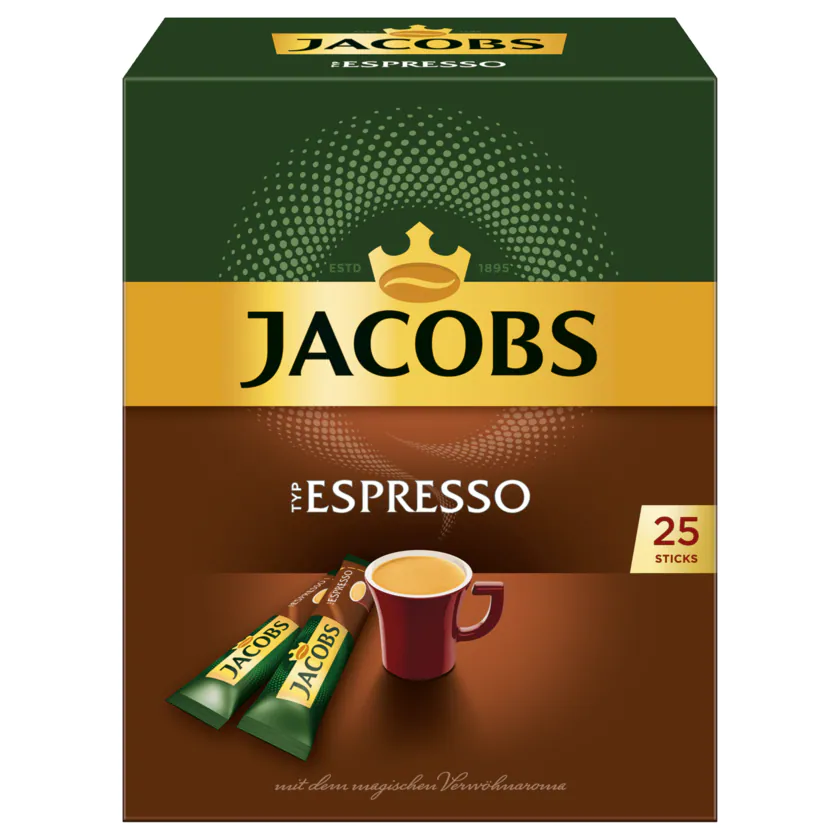 Jacobs löslicher Kaffee Espresso, 25 Instant Kaffee Sticks - 8711000506448