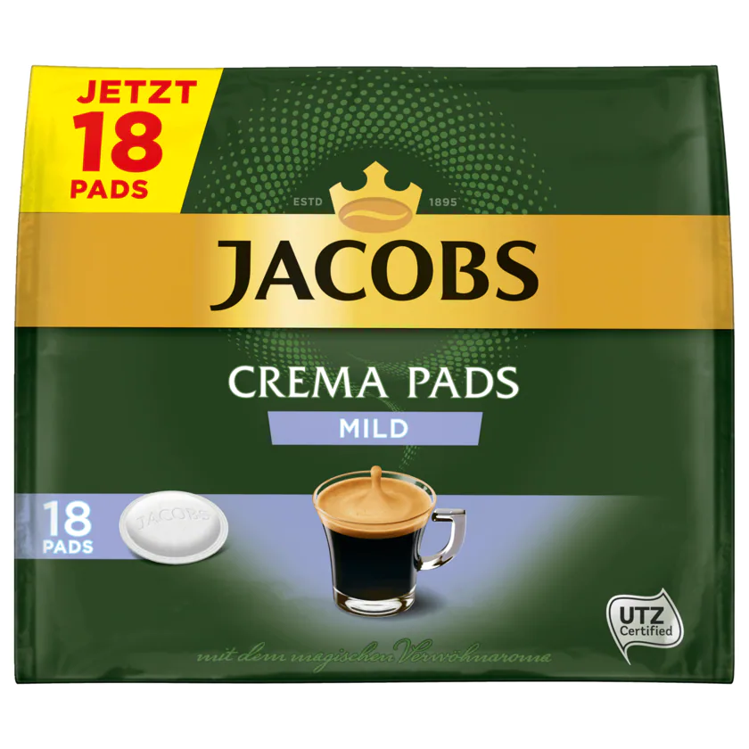 Jacobs Crema Pads Mild 118g, 18 Pads - 8711000851845