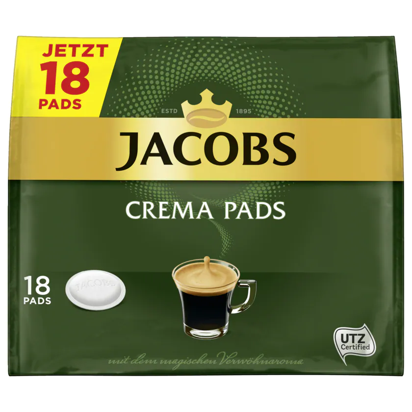 Jacobs Crema Pads 118g, 18 Pads - 8711000851906