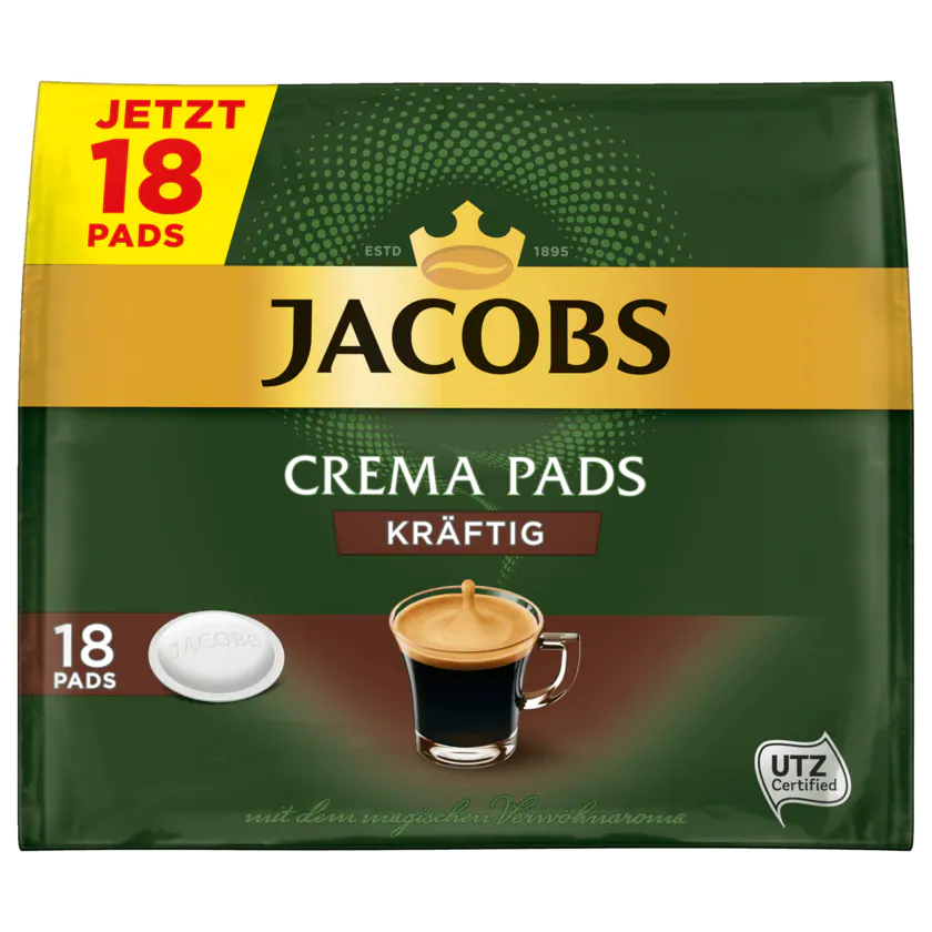 Jacobs Crema Pads Kräftig 118g, 18 Pads - 8711000851937