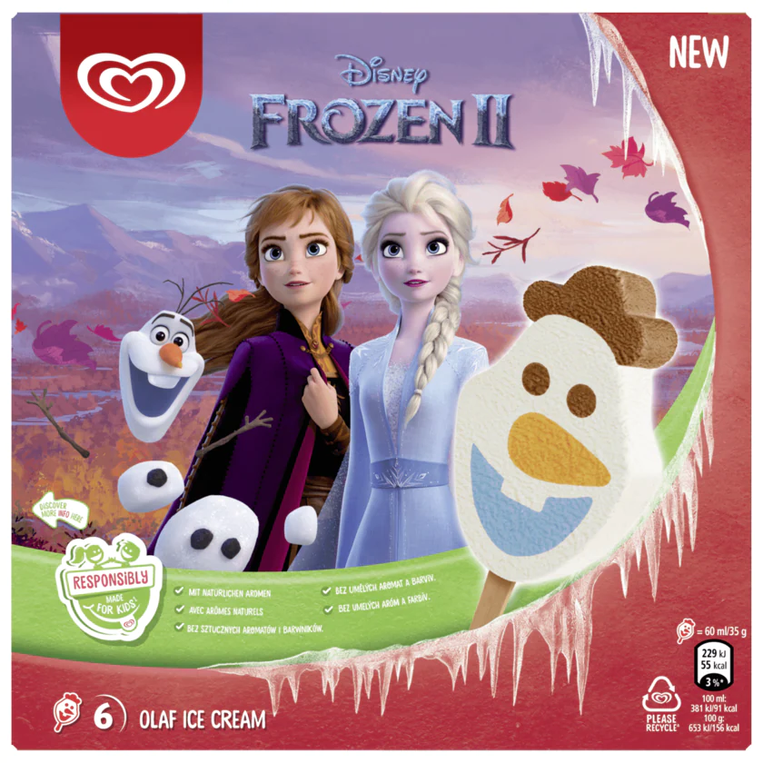 Langnese Disney Frozen Olaf Eis 6x60ml - 8711327482500